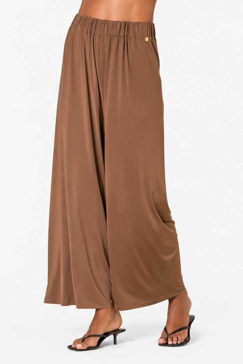 Calça Rüga com elástico Castanho