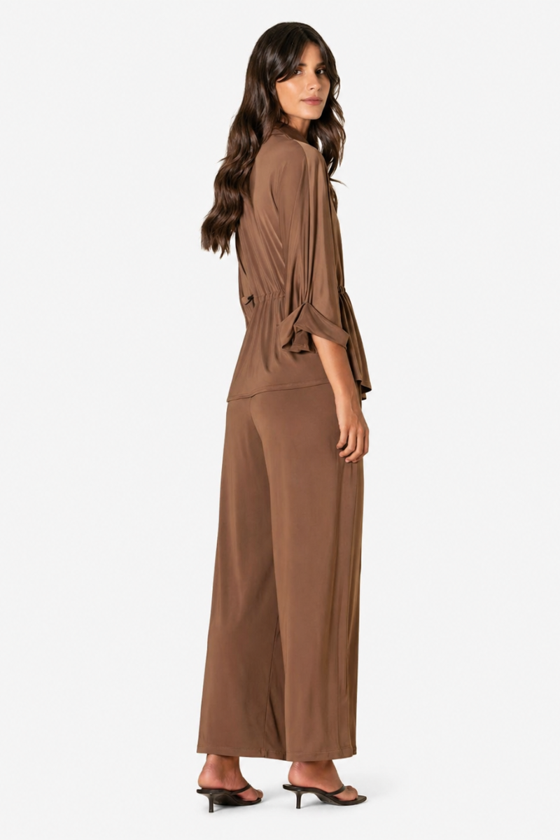 Calça Rüga com elástico Castanho