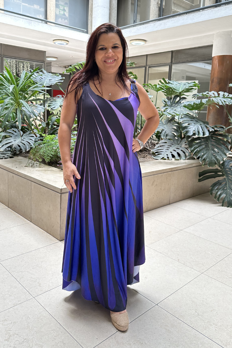 Vestido Tropical Brasil Liberdade Roxo