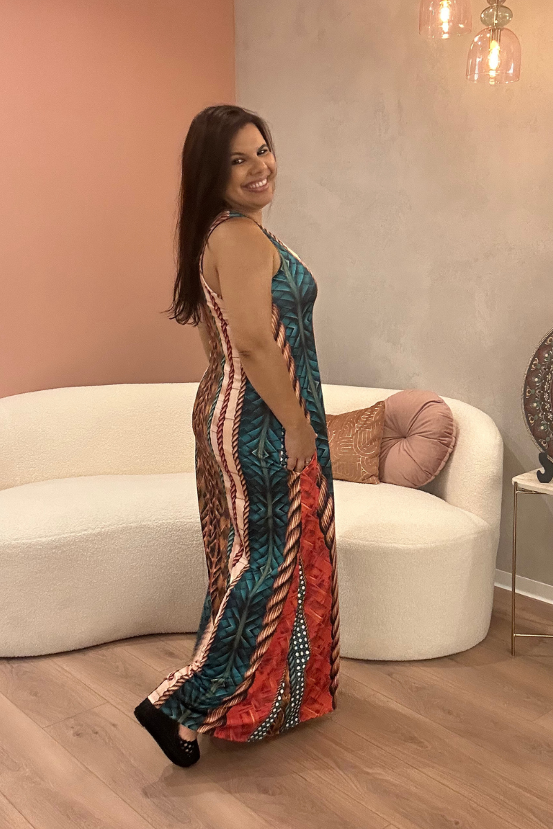Vestido Tropical Brasil Destiny Laranja