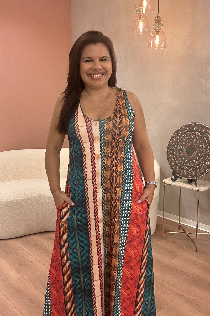 Vestido Tropical Brasil Destiny Laranja