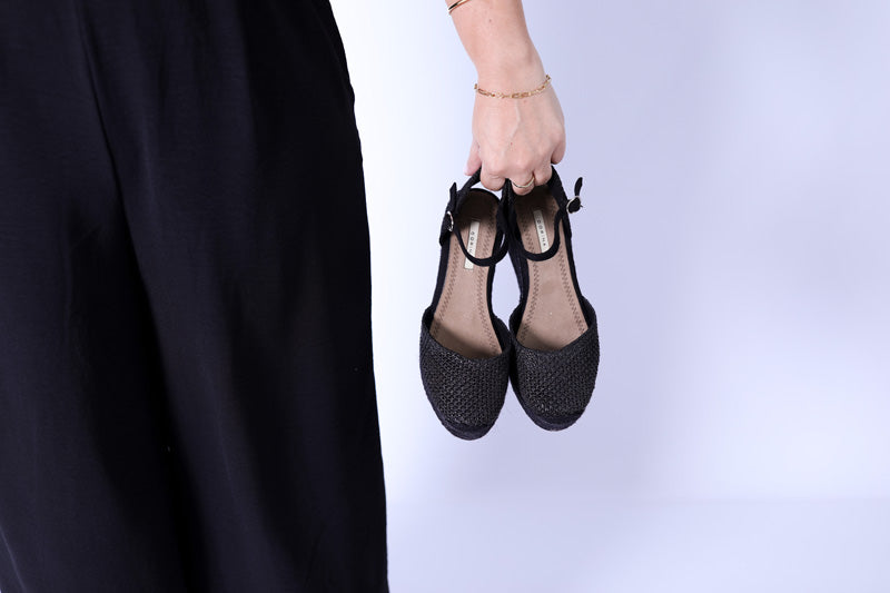 Espadrille en Crochet Noire - CORINA