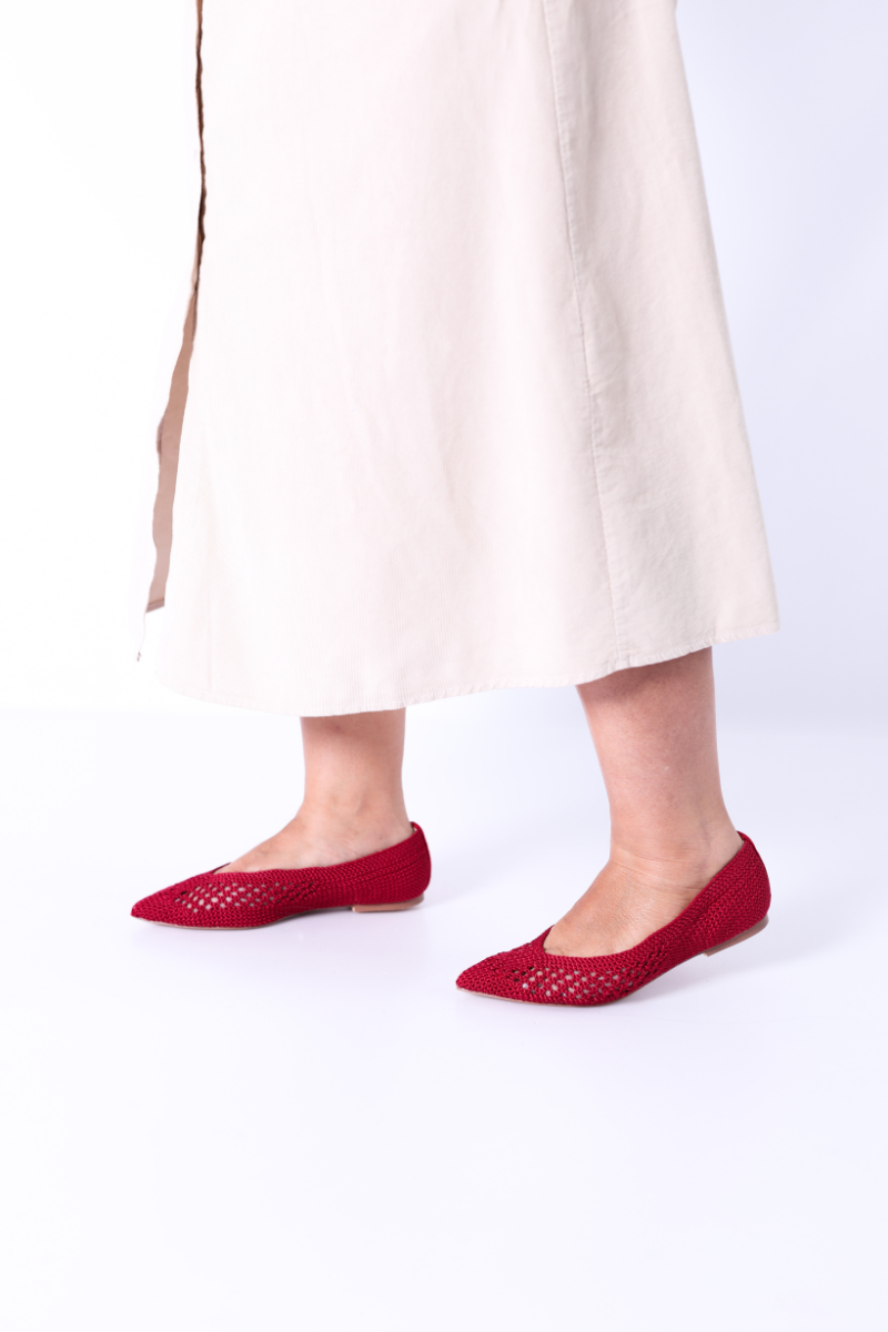 Ballerine Plate Rouge - CORINA