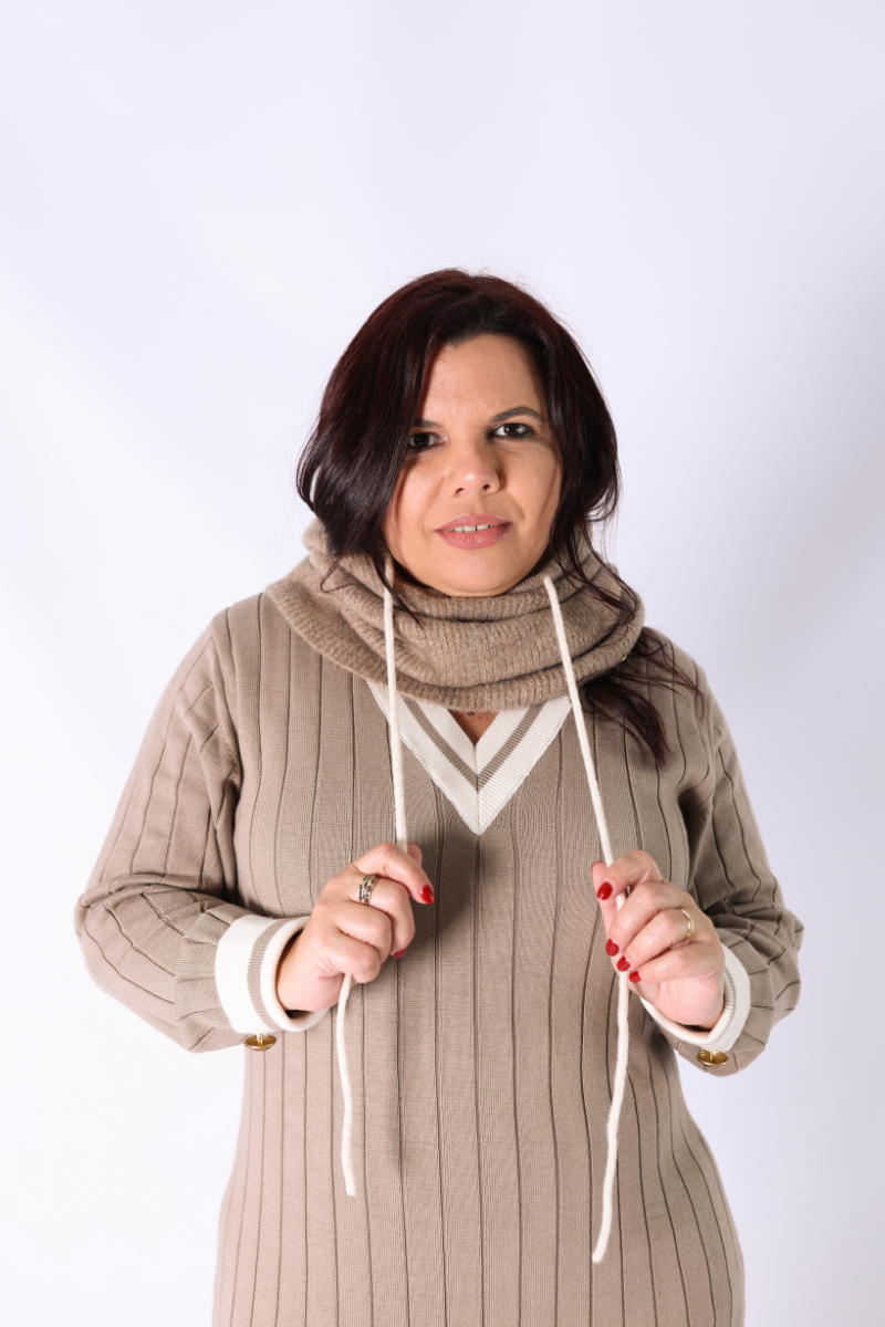 Balaclava com cordão Taupe - RUGA