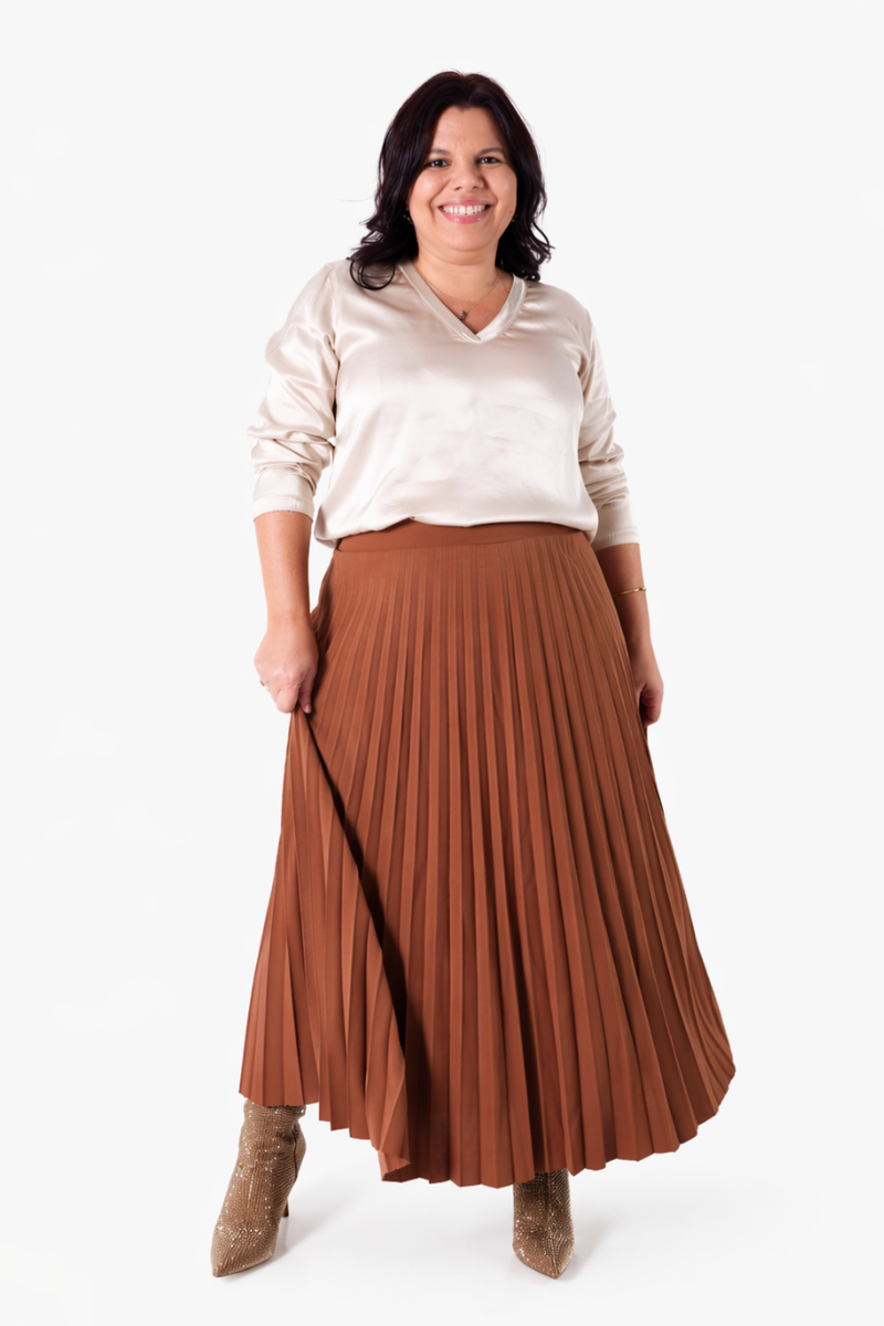 Blusa Rüga Acetinada Cru