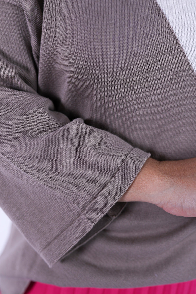 Camisola Rüga Bicolor Taupe