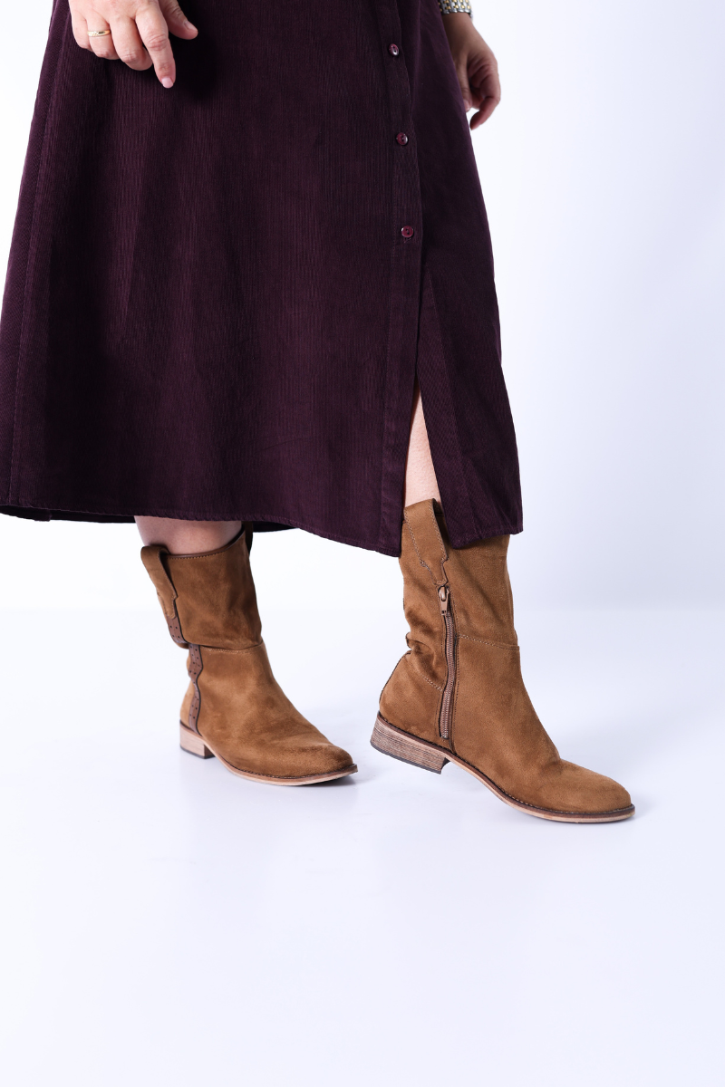 Bota Corina Plana Camel