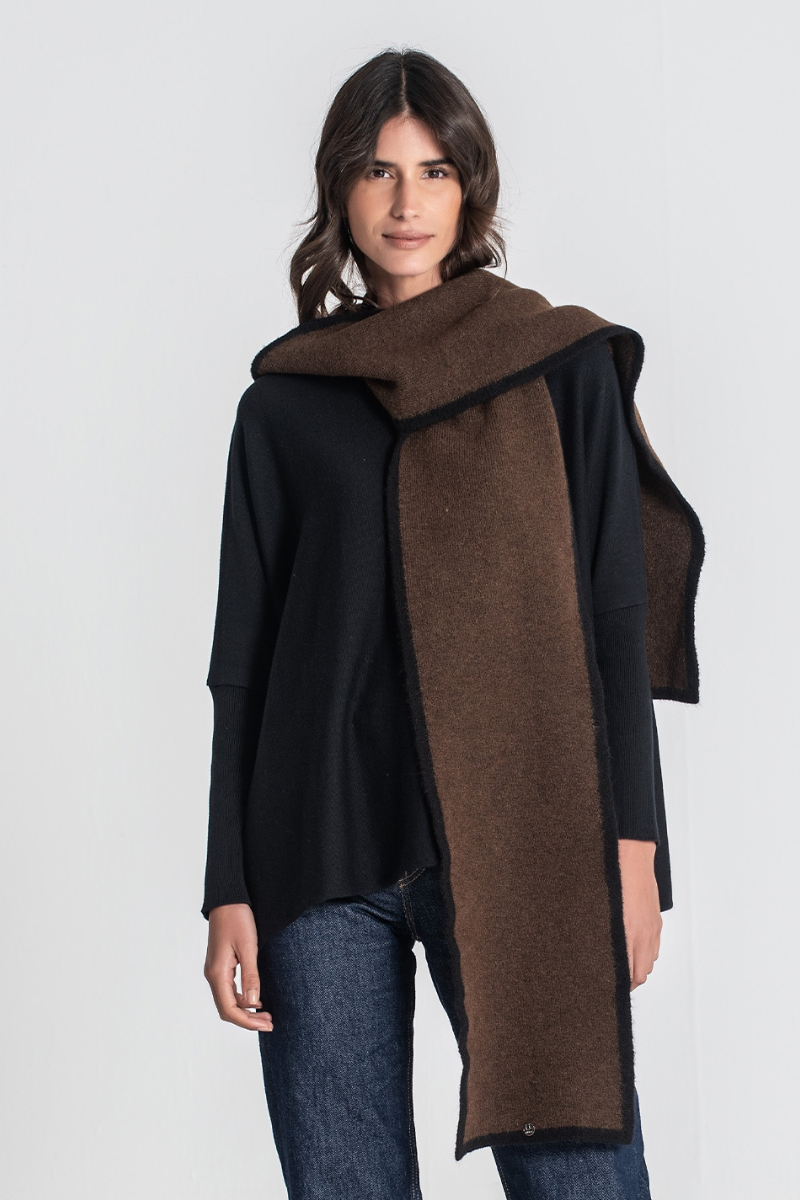 Cachecol com capucho Castanho - RUGA