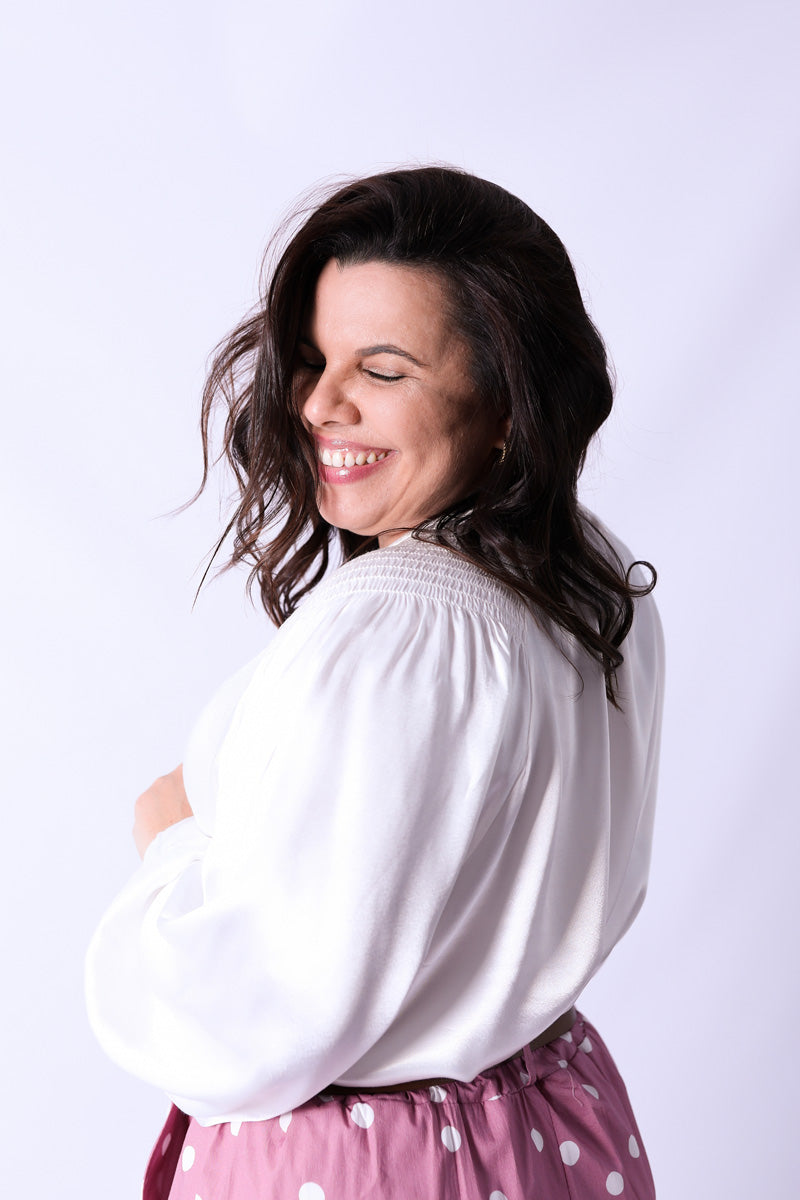 Camisa Zaya Satinada Blanca