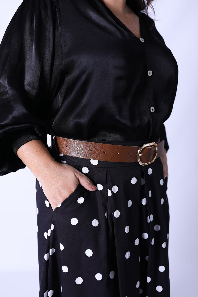 Camisa Zaya Satinada Negra