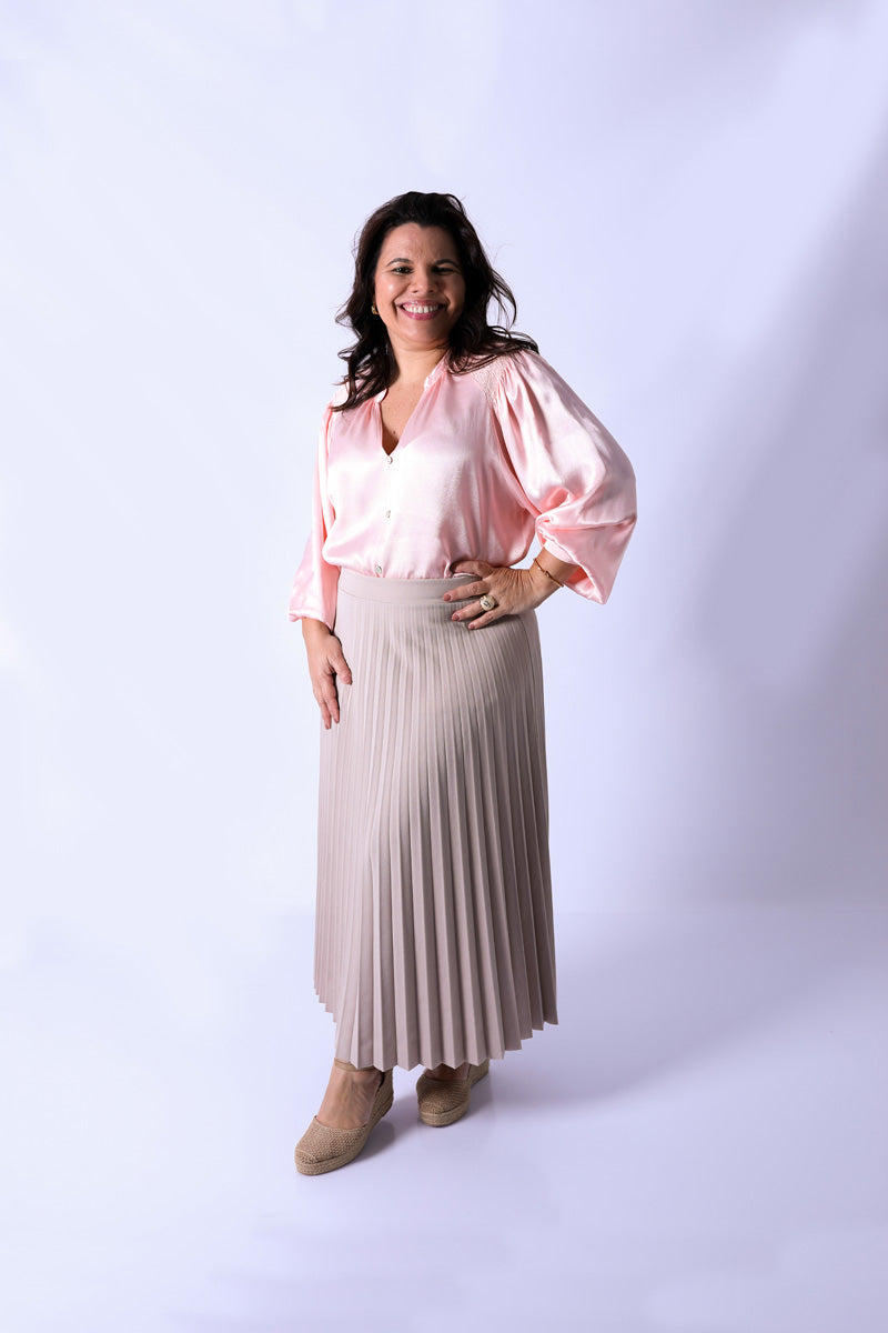 Camisa Zaya Satinada Rosa