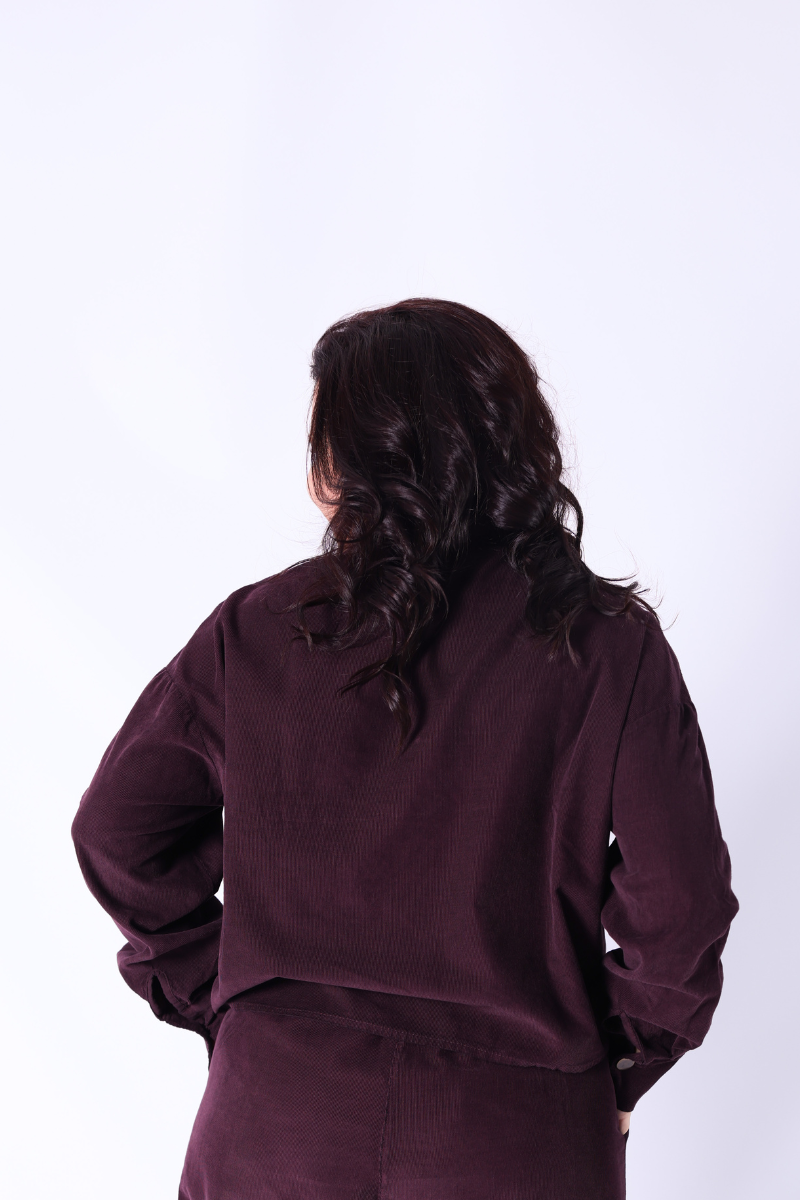Camisa Rüga Botões Borgonha