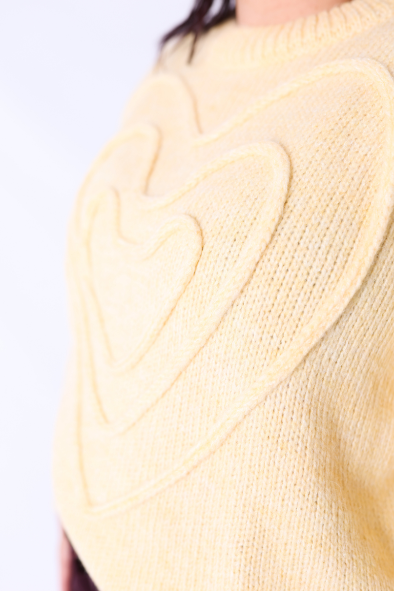 Pull Cœur Jaune – RUGA