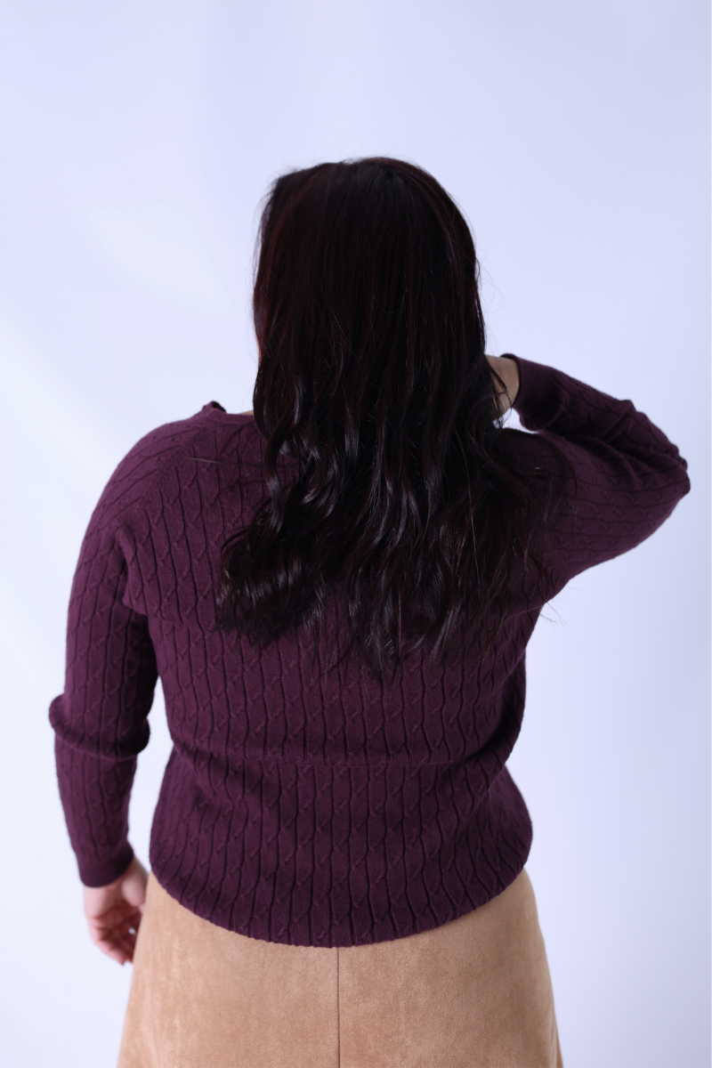 Jersey Trenzas Burdeos - RUGA