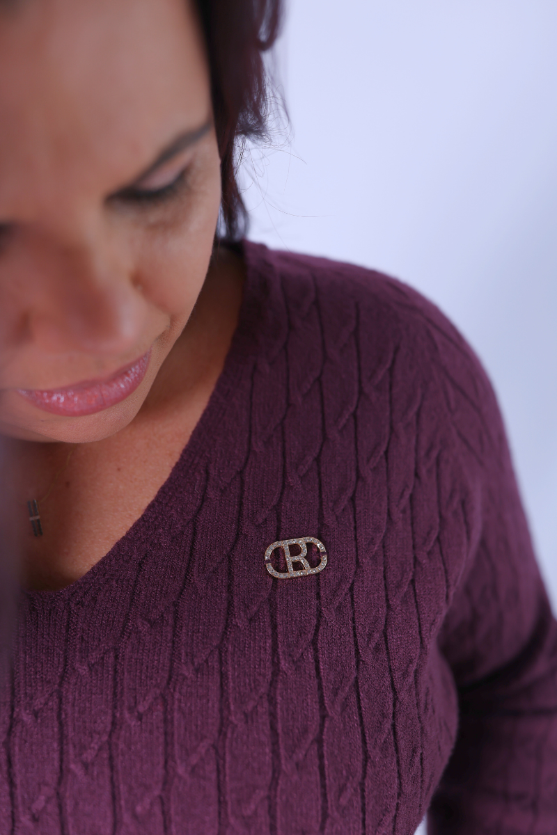 Pull à Motifs Torsadés Bourgogne – RUGA