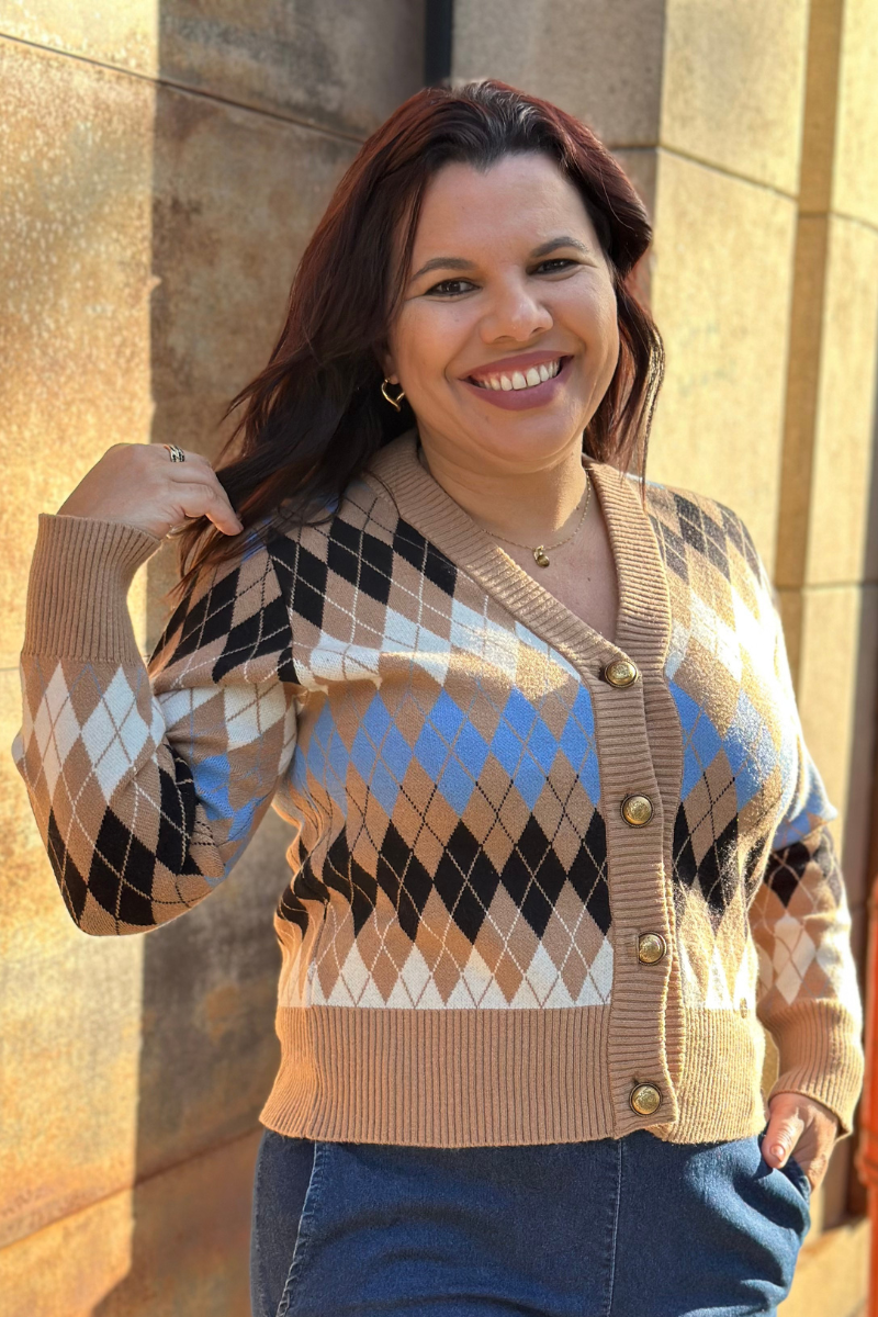 Chaqueta Rombos Camel - RUGA