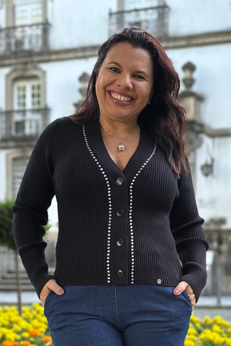Casaco Rüga Cristais Preto