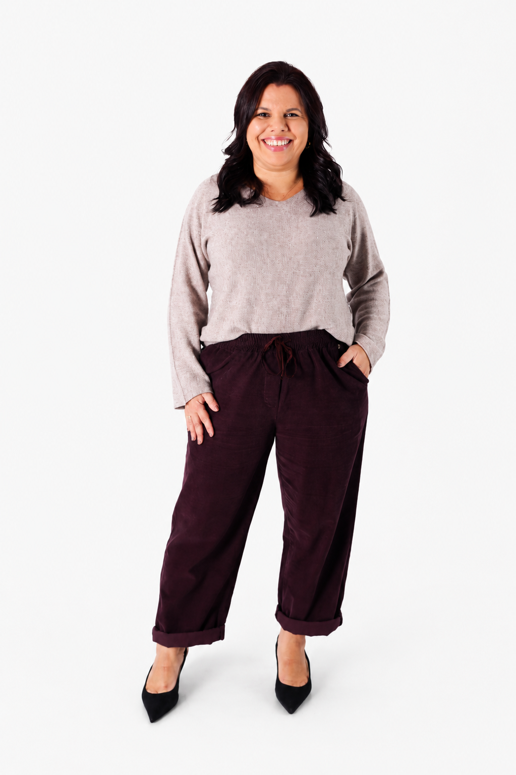 Calça Rüga com Cordões Borgonha