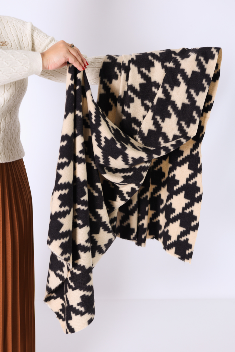 Echarpe Geométrica Crú