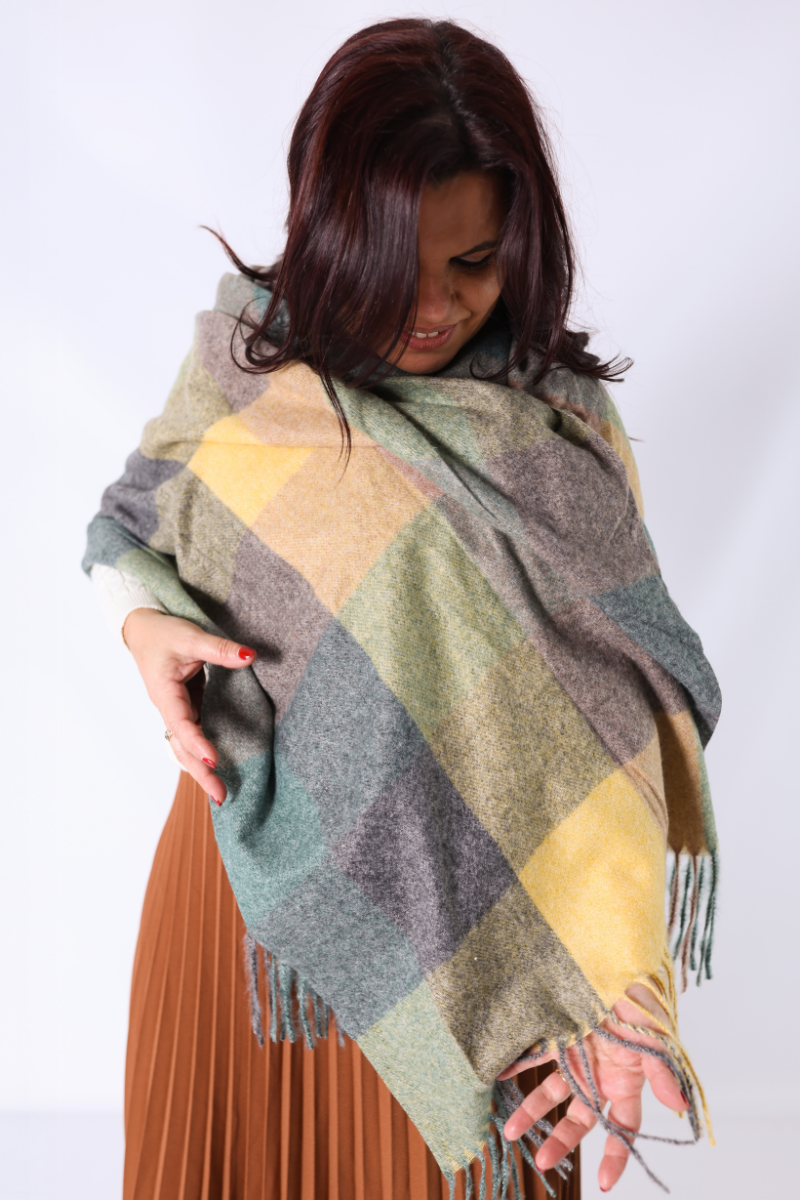 Echarpe Multicolor Amarelo