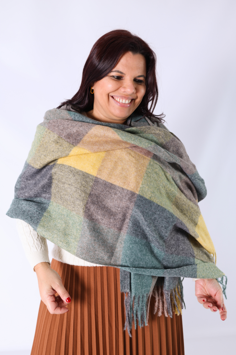 Echarpe Multicolor Amarelo