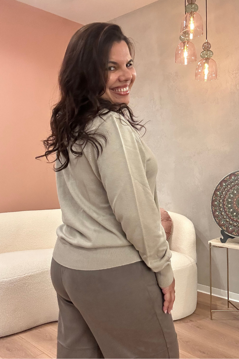 Camisola Rüga com Laço Beige