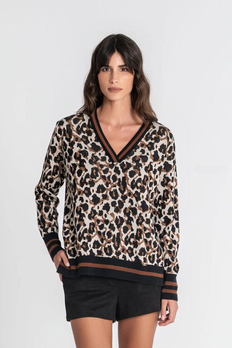Camisola Rüga Animal Print Beige