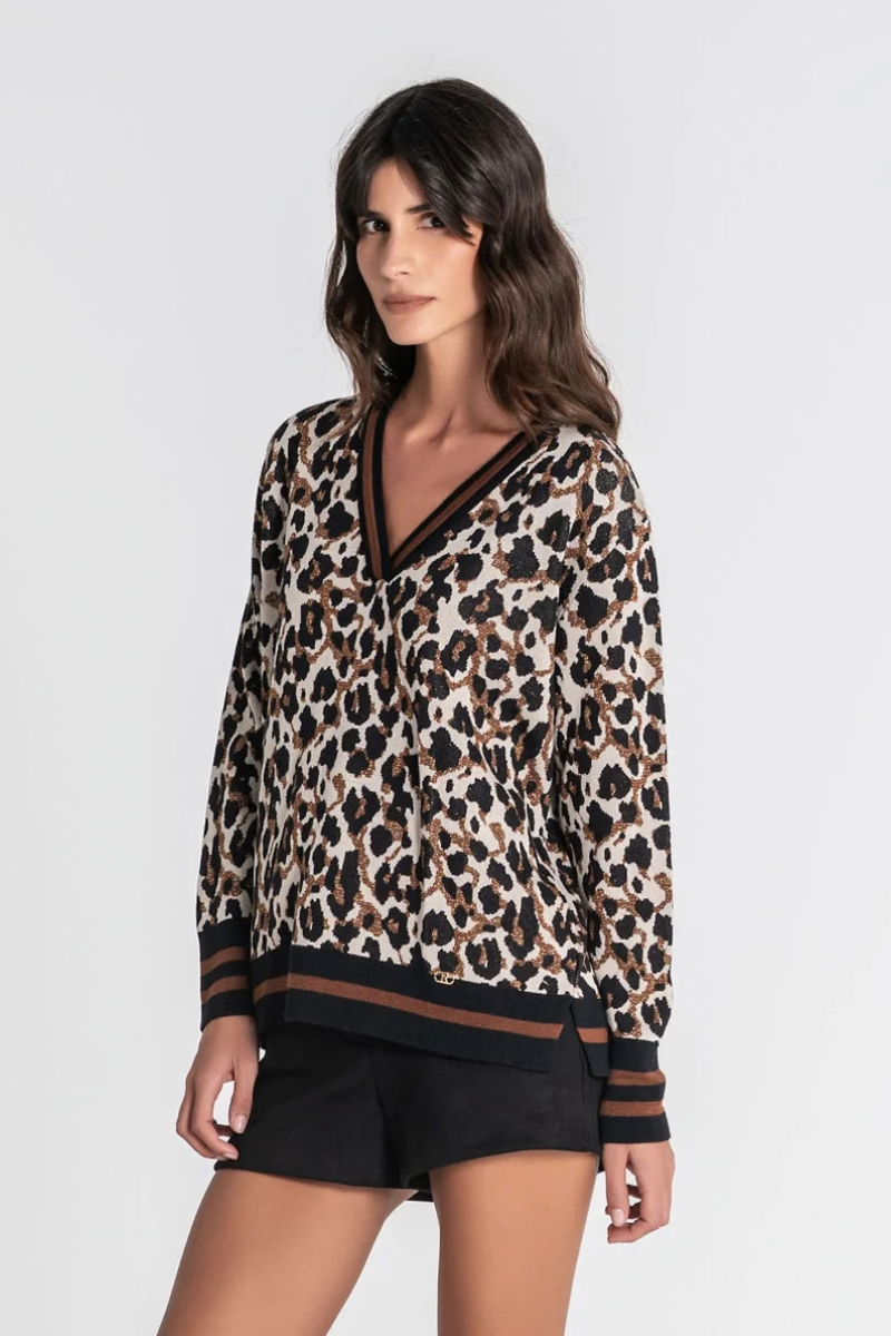 Camisola Rüga Animal Print Beige