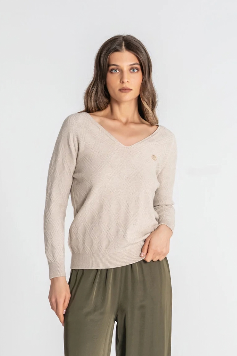 Camisola Rüga Textura Beige