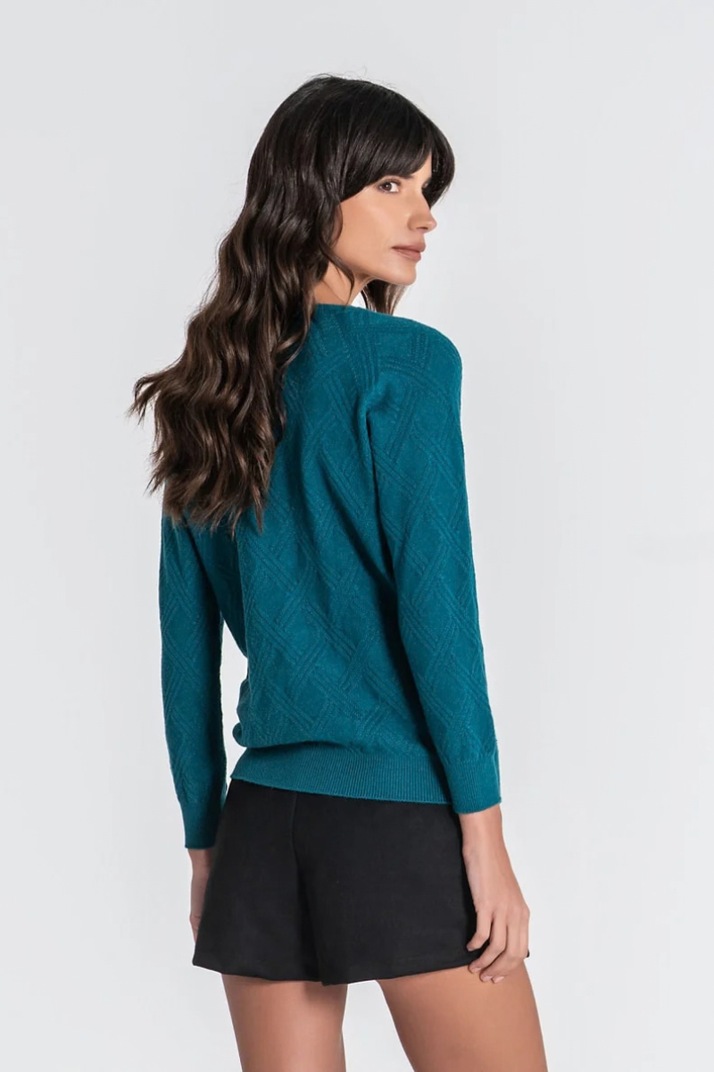 Camisola Rüga Textura Petróleo
