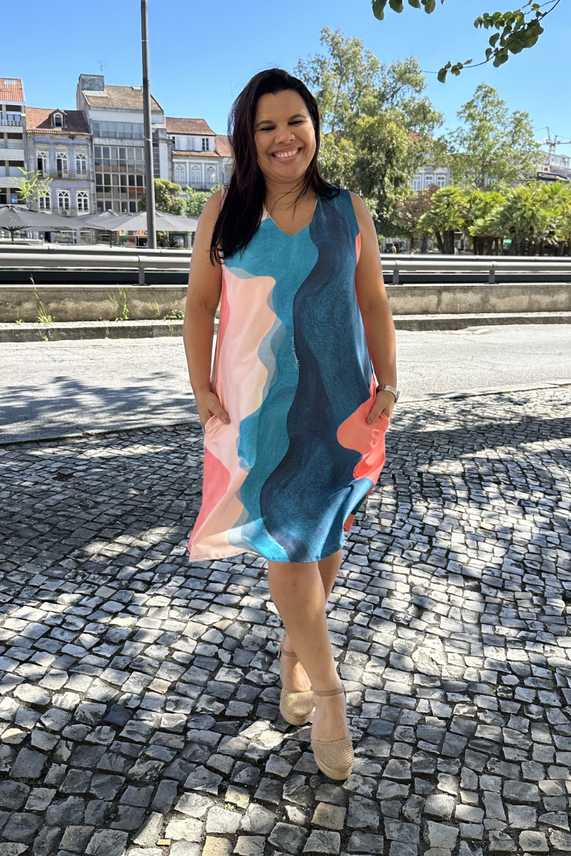 Vestido Tropical Brasil Brisa Coral