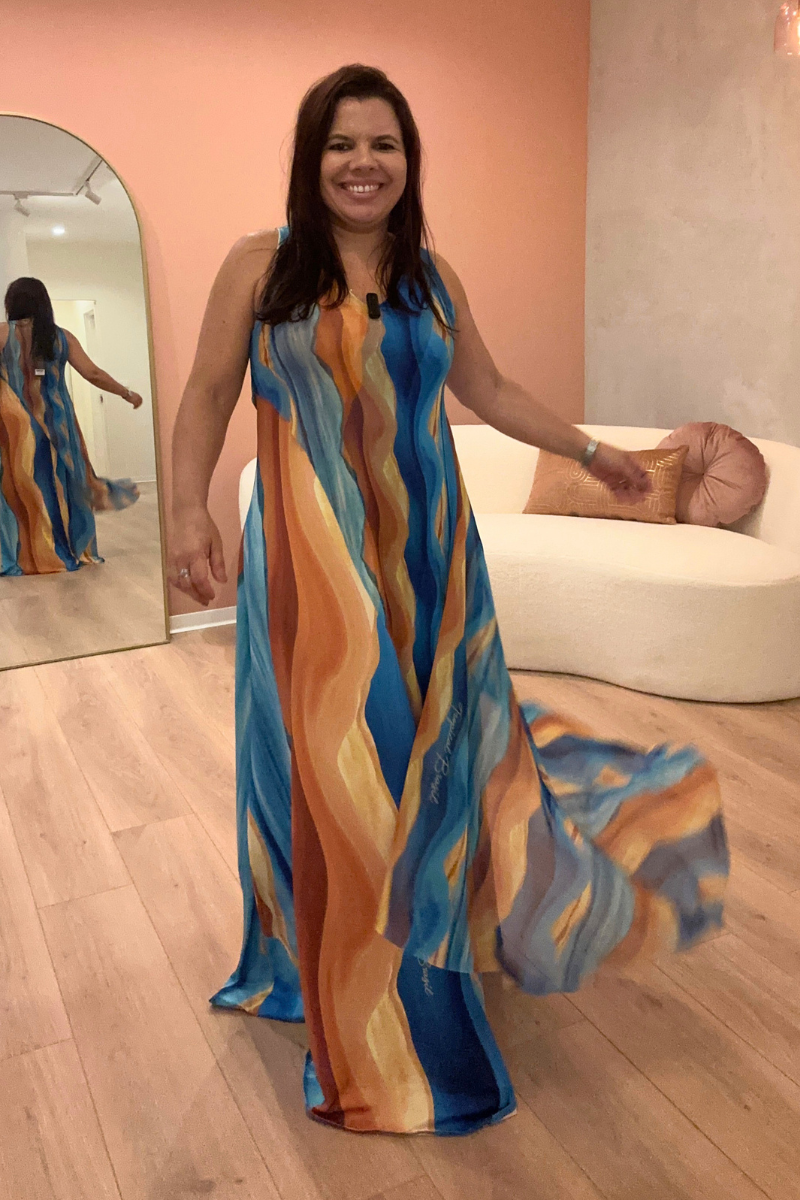 Vestido Tropical Brasil A(MAR) Azul