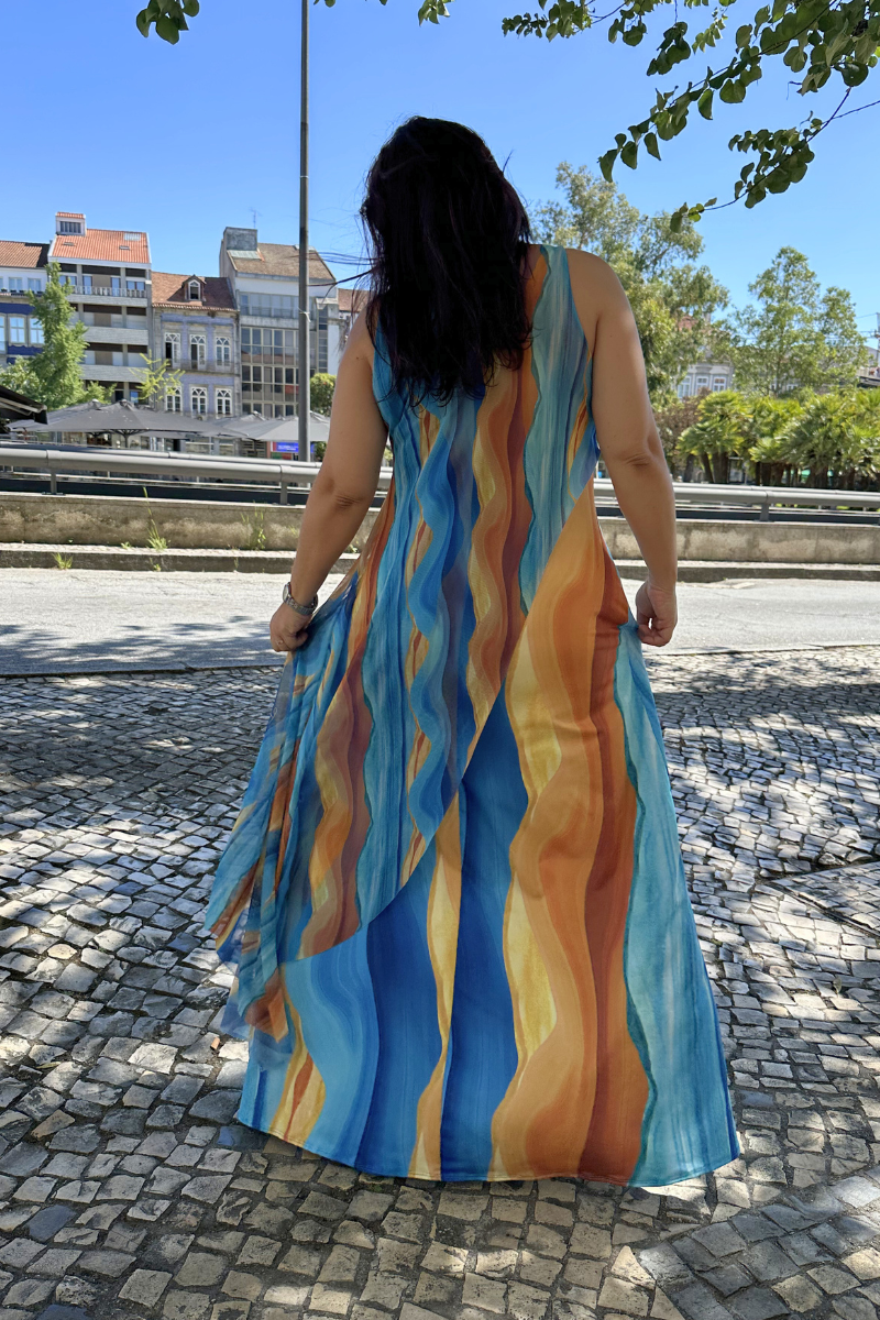 Vestido Tropical Brasil A(MAR) Azul