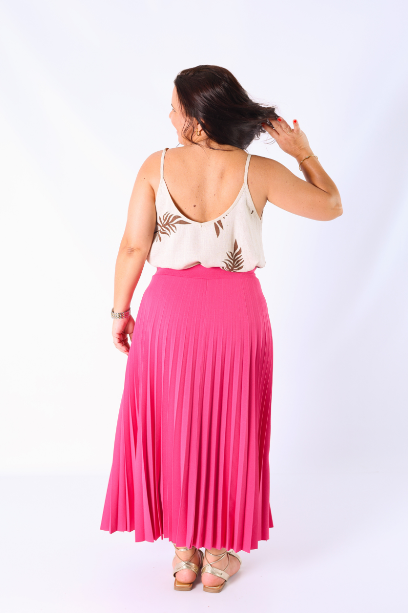 Saia Plissada Lara Pink
