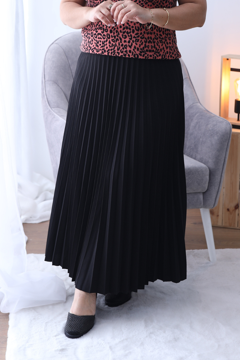 Saia Plissada Lara Preta