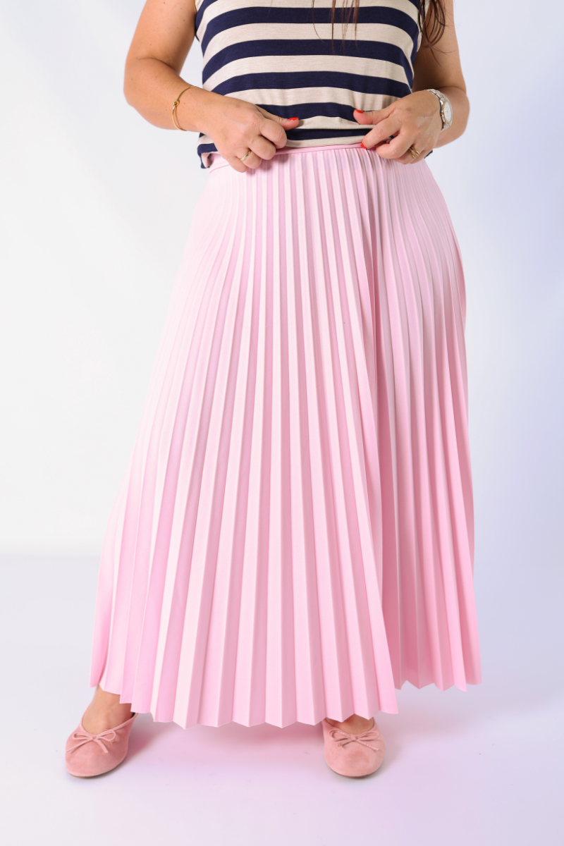 Saia Plissada Lara Rosa