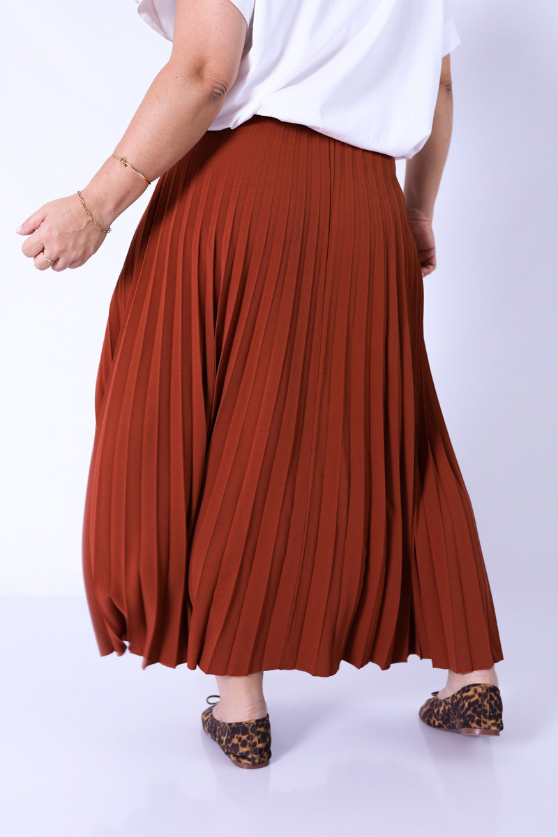 Jupe Plissée Lara Brique