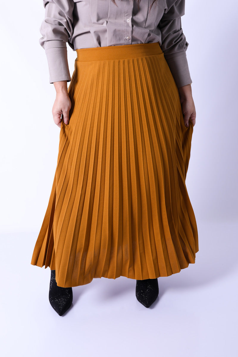 Jupe Plissée Lara Moutarde