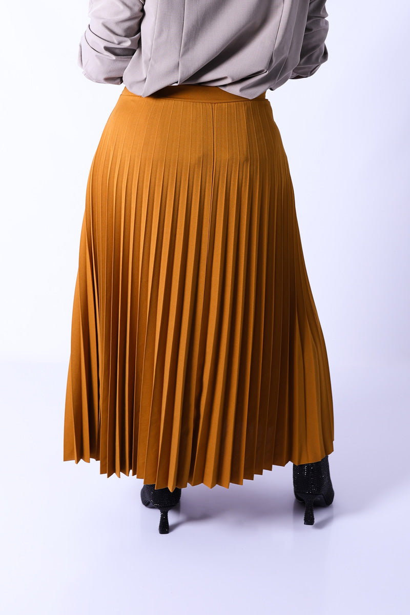 Jupe Plissée Lara Moutarde