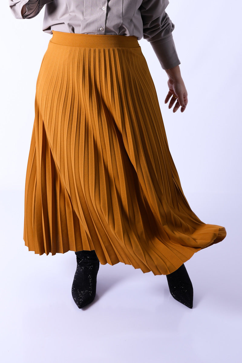Saia Plissada Lara Mostarda