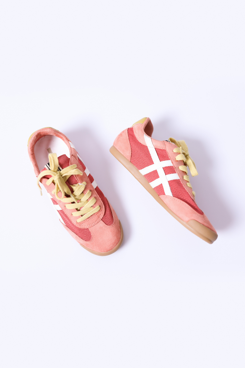 Baskets rétro rose-lime - CORINA