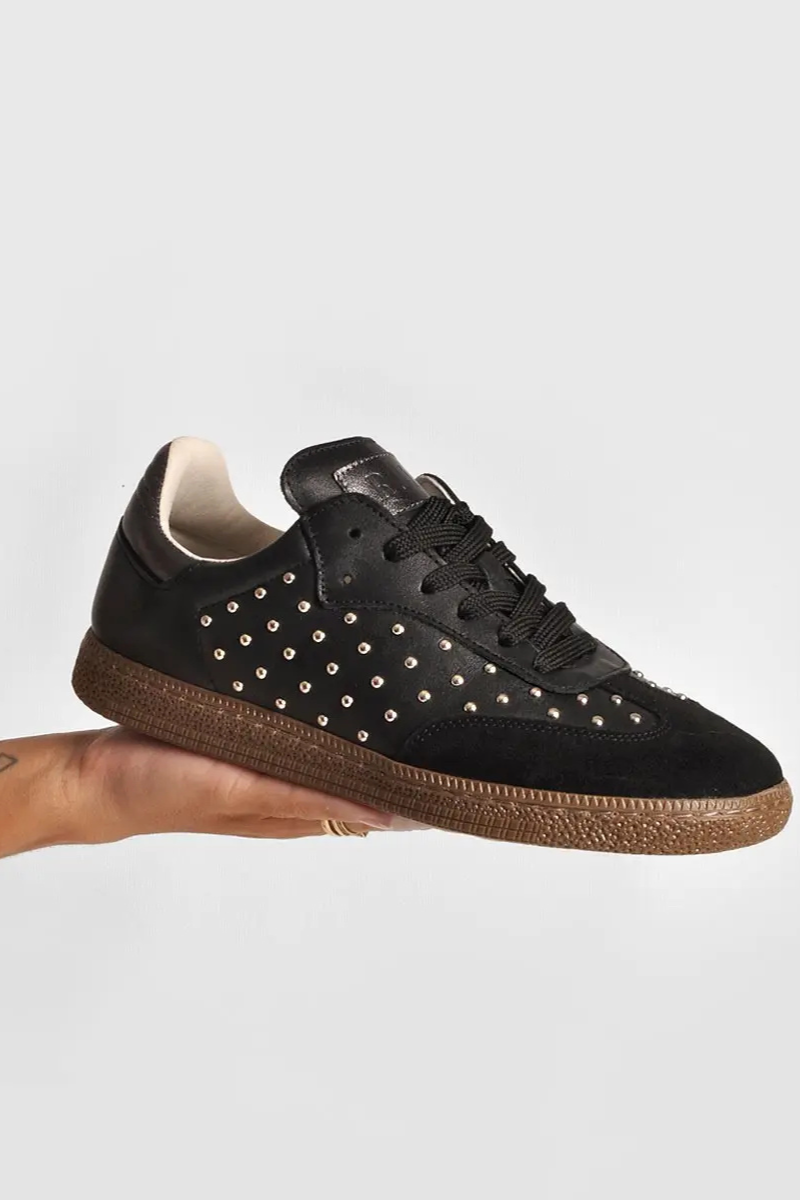 Baskets en Cuir et Daim Noires - RUIKA