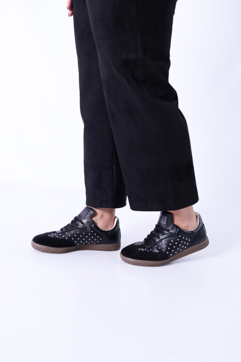 Baskets en Cuir et Daim Noires - RUIKA