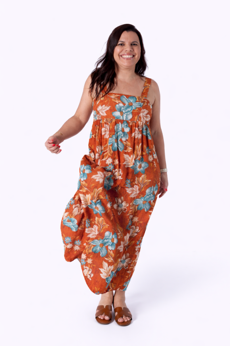 Vestido Floral Castanho