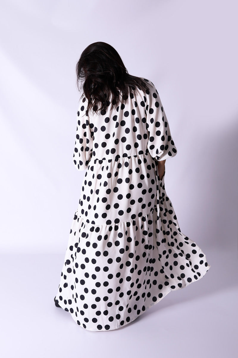 Vestido Bohome Folhos Dots