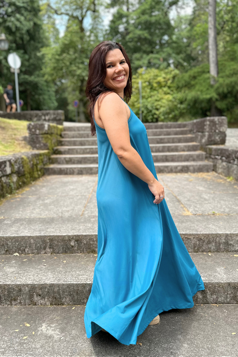 Robe à Bretelles Réglables Bleu Pétrole – RUGA