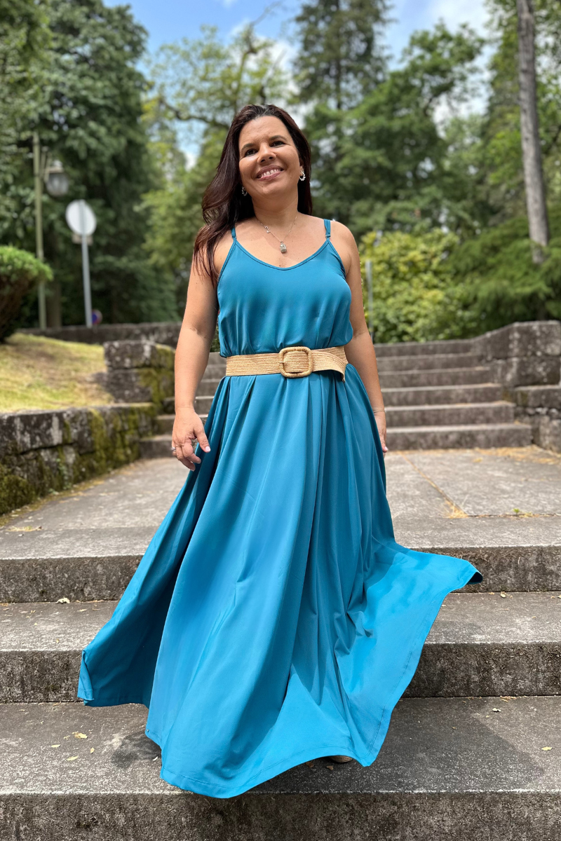 Robe à Bretelles Réglables Bleu Pétrole – RUGA