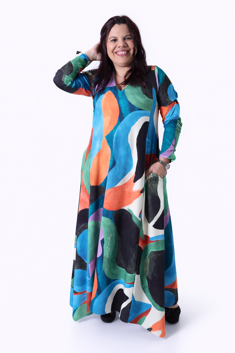 Vestido Tropical Brasil Estampado Ipanema