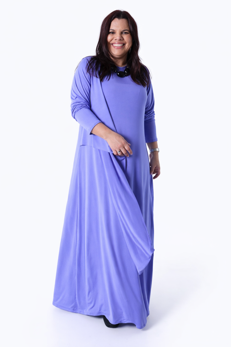 Vestido Tropical Brasil Lycra Brisa Lilás