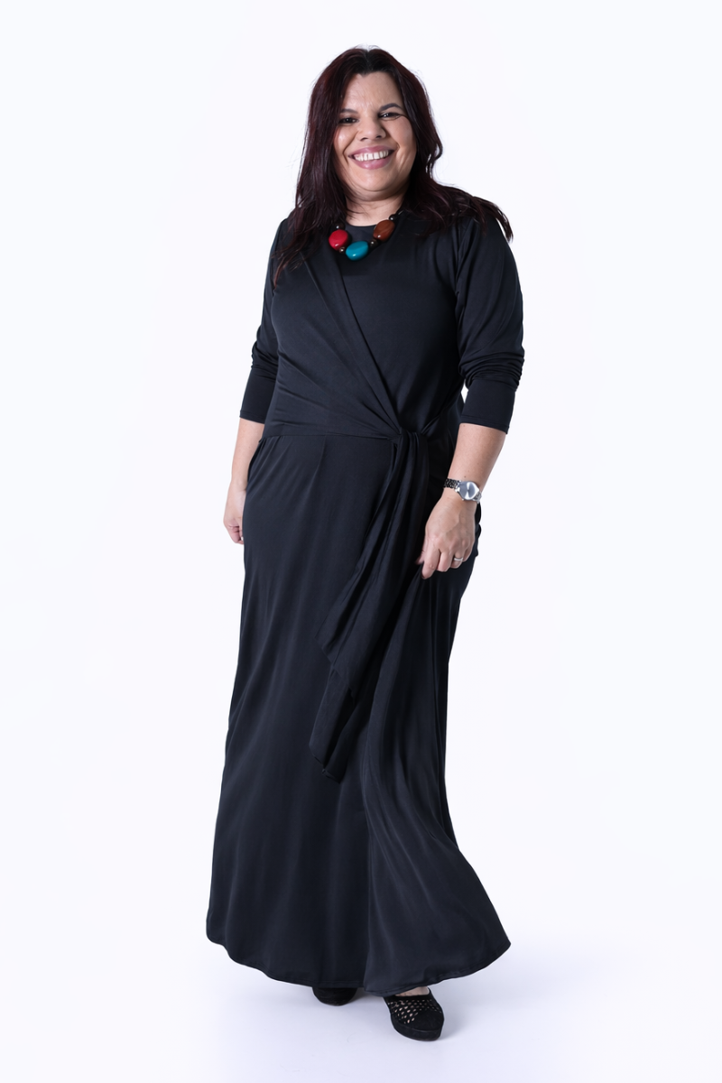 Vestido Tropical Brasil Lycra Brisa Preto